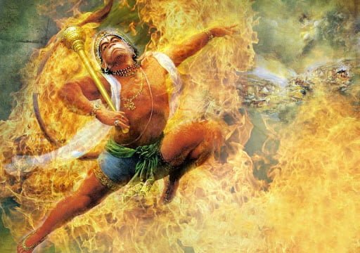 Hanuman setting Lanka afire