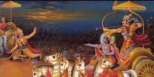 Lord Krishna enables Arjuna to kill Karna