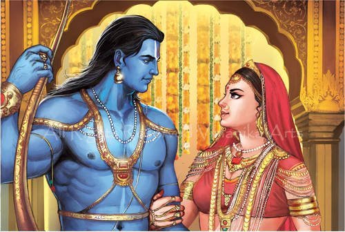 Rama and Sita conversing