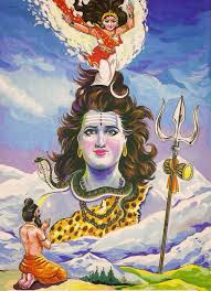 Shiva receiving Ganga on Earth