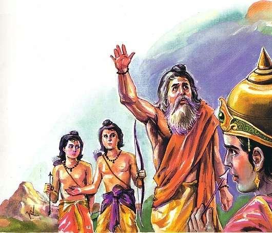 Valmiki Arrives at the end of the war of Lava Kusha