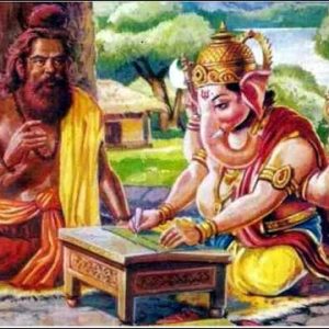 Vyasa dictates Ganesha writes